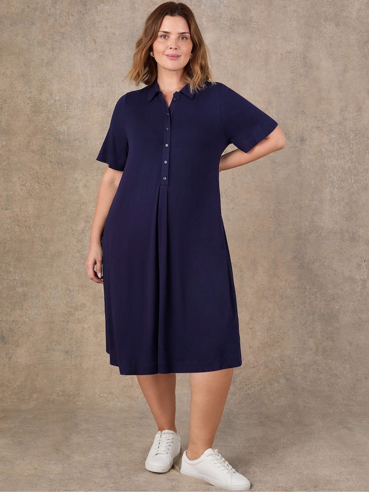 Live Unlimited Blue Half Placket Shirt Dress - Image 2 of 3