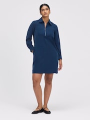 Finery Blue Enriko Zip Front Short Dress - Image 1 of 4