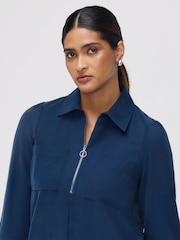 Finery Blue Enriko Zip Front Short Dress - Image 3 of 4