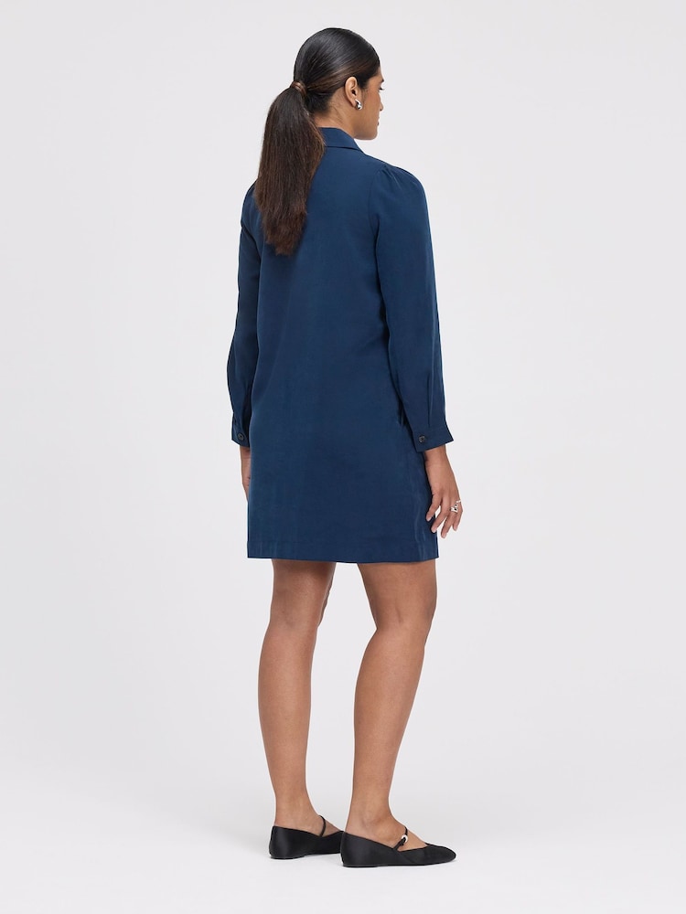 Finery Blue Enriko Zip Front Short Dress - Image 4 of 4 Finery Blue Enriko Zip Front Short Dress - Image 4 of 4