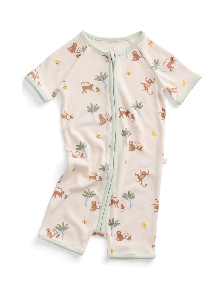 MORI Cream Monkeys Summer Supersoft Sleepsuit - Image 2 of 2