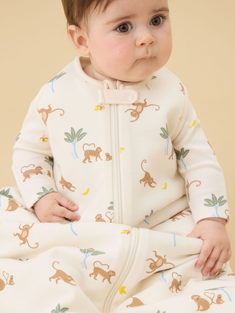 MORI Cream Monkeys Supersoft Sleeping Bag - Image 1 of 5