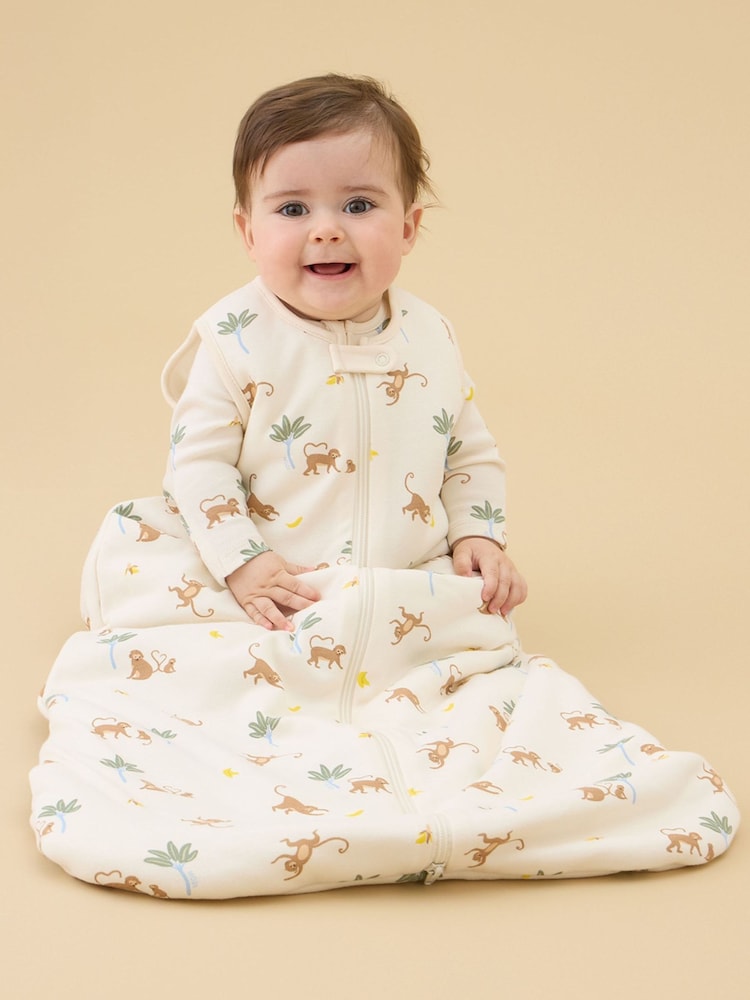 MORI Cream Monkeys Supersoft Sleeping Bag - Image 2 of 5