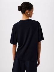 Whistles Blue Fine Knit T-Shirt - Image 2 of 5