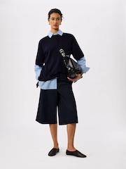 Whistles Blue Fine Knit T-Shirt - Image 3 of 5