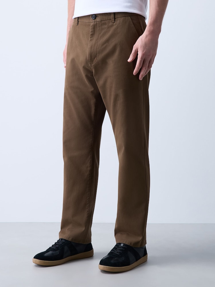 Tan Brown Straight Fit Chino Trousers - Image 1 of 6