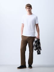 Tan Brown Straight Fit Chino Trousers - Image 2 of 6