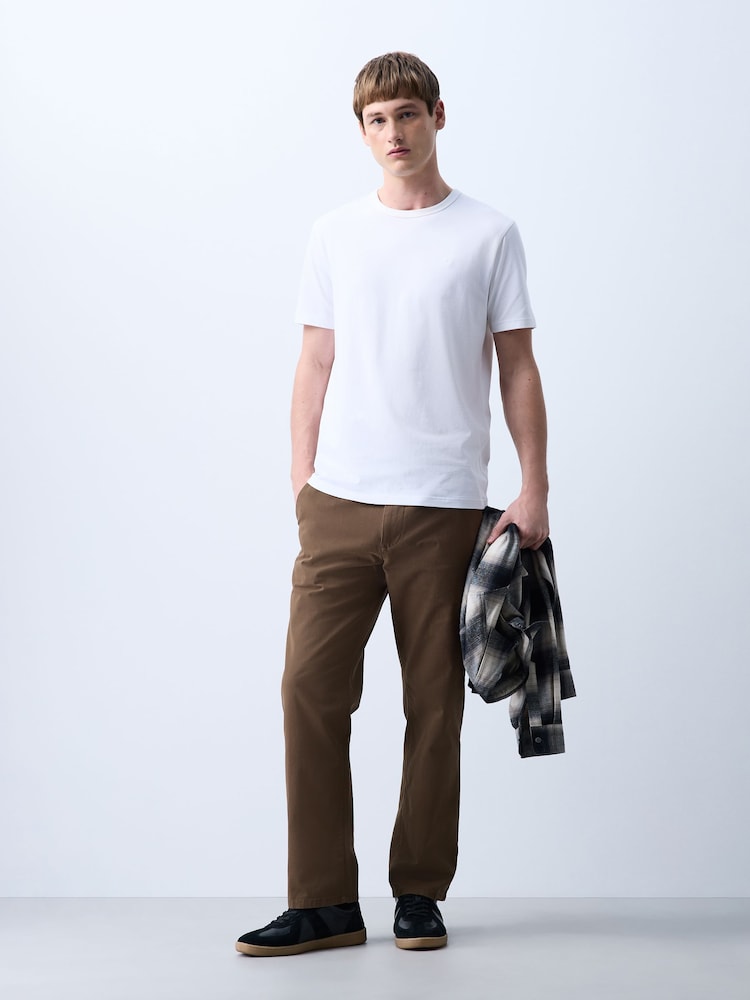 Tan Brown Straight Fit Chino Trousers - Image 2 of 6