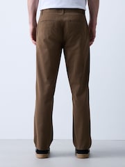 Tan Brown Straight Fit Chino Trousers - Image 3 of 6