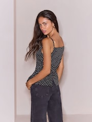 Lipsy Black and White Polka Dot Square Neck Waistcoat - Image 5 of 5