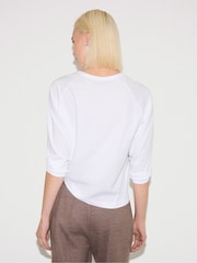 Weiß - Jigsaw Langarm-T-Shirt mit aufgesetzter Brusttasche - Bild 4 von 5