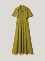 Grün - Jigsaw Cape-Ärmel Hemdkleid mit Gürtel - Bild 6 von 6