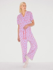 ורוד - Jigsaw Swirl Posy Cropped Pyjamas - תמונה 1 מתוך 5