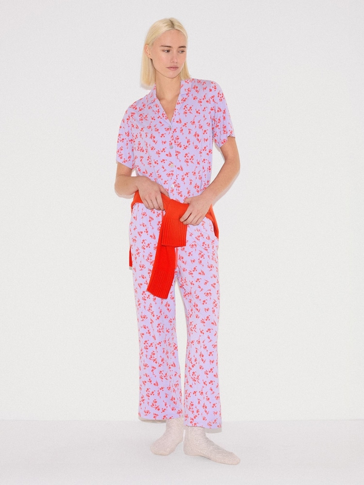 ורוד - Jigsaw Swirl Posy Cropped Pyjamas - תמונה 2 מתוך 5 ורוד - Jigsaw Swirl Posy Cropped Pyjamas - תמונה 2 מתוך 5