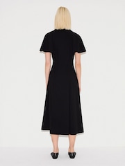Schwarz - Jigsaw Cape-Ärmel Hemdkleid mit Gürtel - Bild 4 von 5