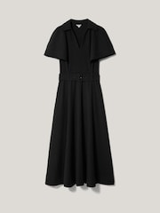 Schwarz - Jigsaw Cape-Ärmel Hemdkleid mit Gürtel - Bild 5 von 5