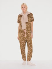 חום - Jigsaw Swirl Posy Cropped Pyjamas - תמונה 2 מתוך 4