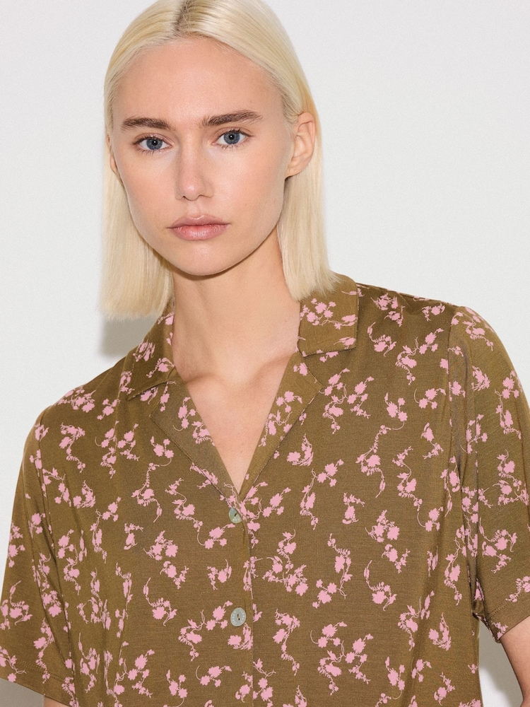 חום - Jigsaw Swirl Posy Cropped Pyjamas - תמונה 4 מתוך 4 חום - Jigsaw Swirl Posy Cropped Pyjamas - תמונה 4 מתוך 4