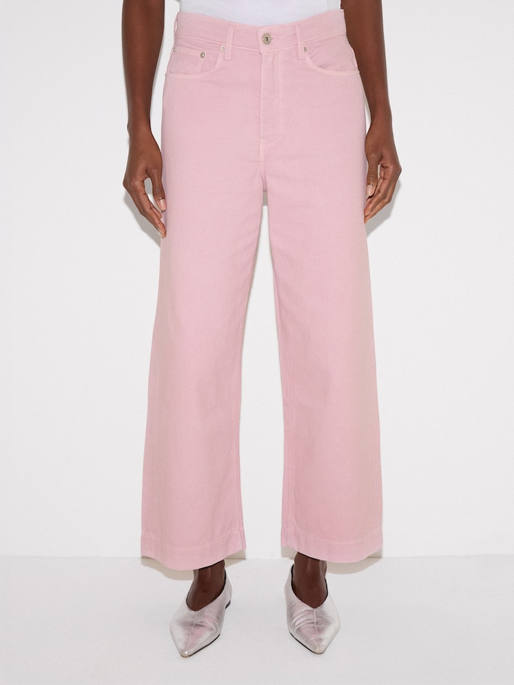 Jigsaw Pink Tyne Wide Leg Cropped Jeans - Image 1 of 5