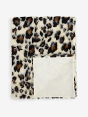 Rockett St George Blue Leopard Faux Fur Throw - Image 6 of 7