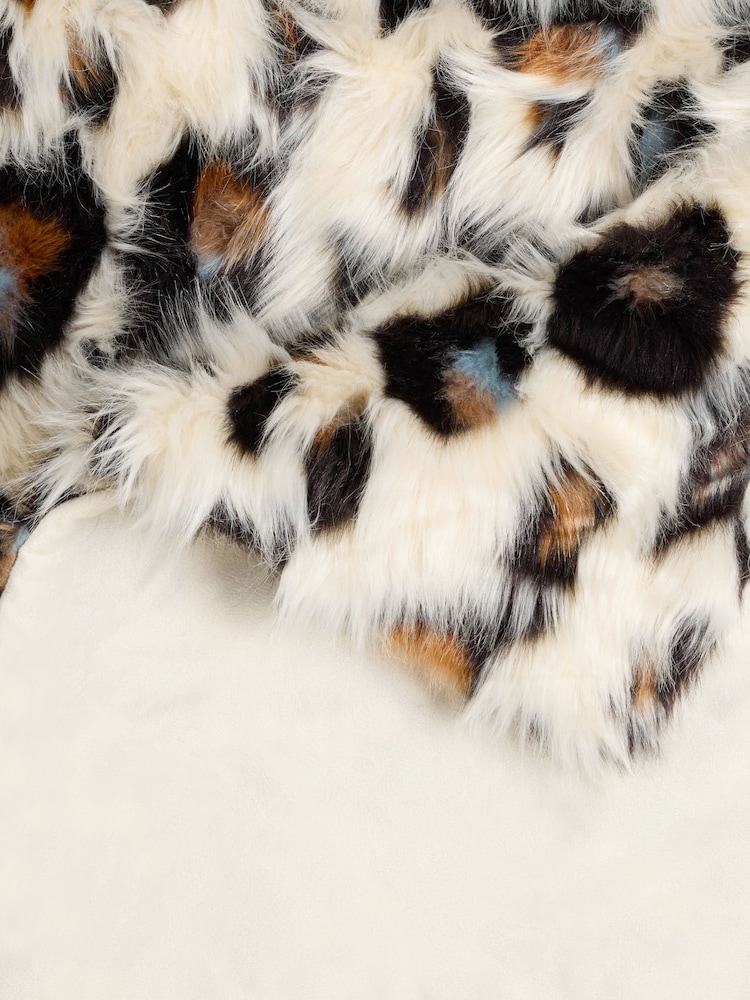 Rockett St George Blue Leopard Faux Fur Throw - Image 7 of 7