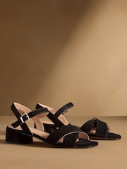 Russell & Bromley Black Seaville Low Block Sandals - Image 1 of 7