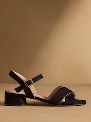 Russell & Bromley Black Seaville Low Block Sandals - Image 2 of 7