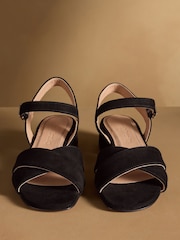 Russell & Bromley Black Seaville Low Block Sandals - Image 3 of 7