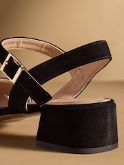 Russell & Bromley Black Seaville Low Block Sandals - Image 6 of 7