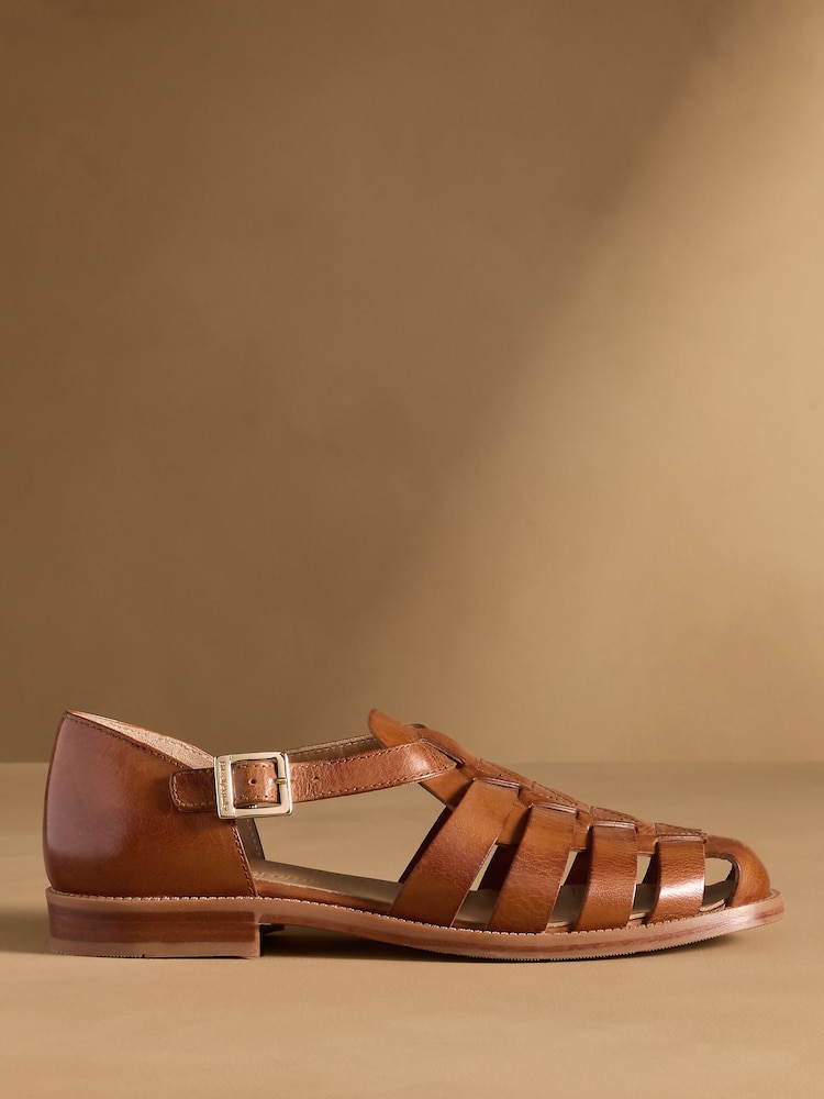 Russell & Bromley Tan Brown Siracuse Fisherman Sandals - Image 2 of 7