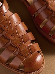 Russell & Bromley Tan Brown Siracuse Fisherman Sandals - Image 4 of 7