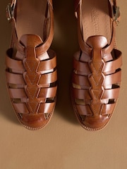 Russell & Bromley Tan Brown Siracuse Fisherman Sandals - Image 7 of 7