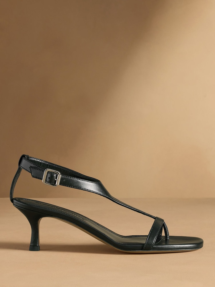 Russell & Bromley Black Edgebold T-Bar Heeled Sandals - Image 2 of 7 Russell & Bromley Black Edgebold T-Bar Heeled Sandals - Image 2 of 7