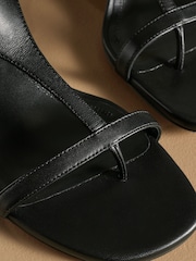 Russell & Bromley Black Edgebold T-Bar Heeled Sandals - Image 4 of 7