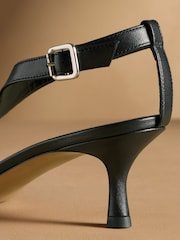 Russell & Bromley Black Edgebold T-Bar Heeled Sandals - Image 6 of 7