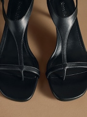 Russell & Bromley Black Edgebold T-Bar Heeled Sandals - Image 7 of 7