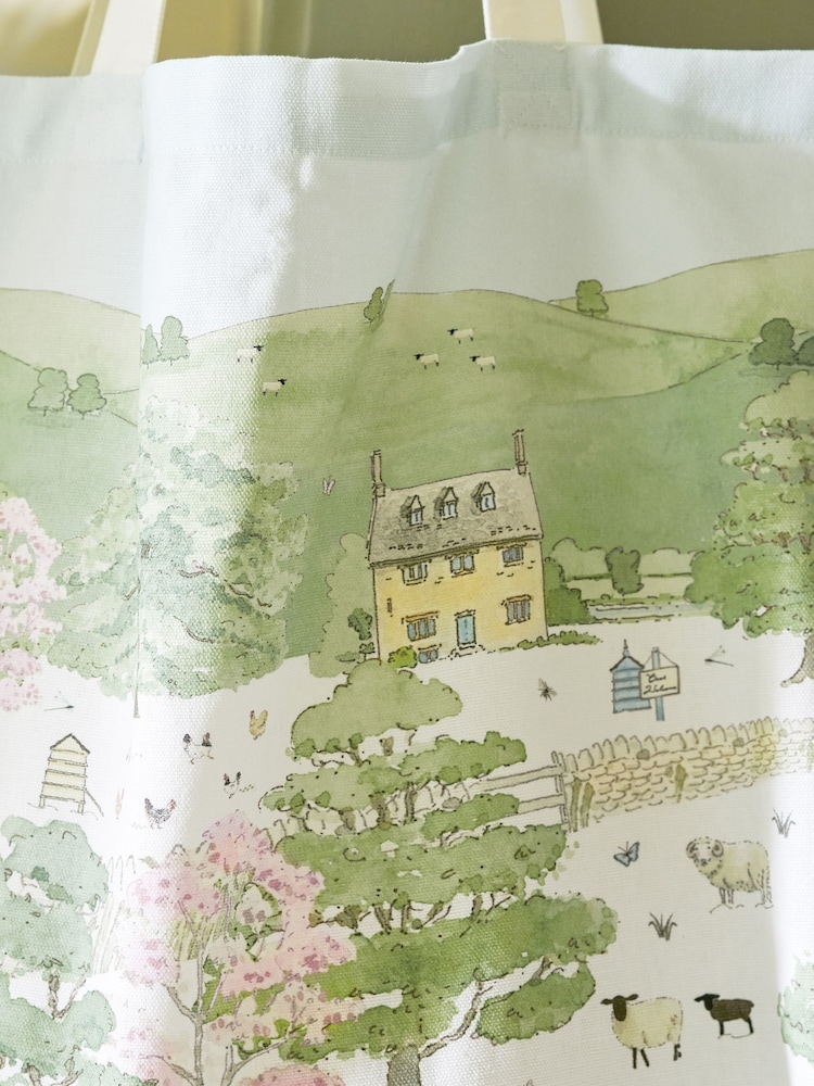 Sophie Allport White Spring Cottage Tote Bag - Image 2 of 3