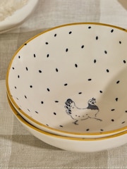 Sophie Allport Natural Chicken Stoneware Nibbles Bowl - Image 2 of 3
