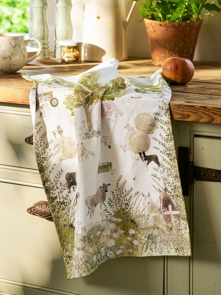 Sophie Allport Farm Friends Scene Tea Towel - Image 1 of 3