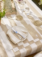 Sophie Allport Set of 2 Natural Witham Sand Stripe Linen Placemat - Image 1 of 3
