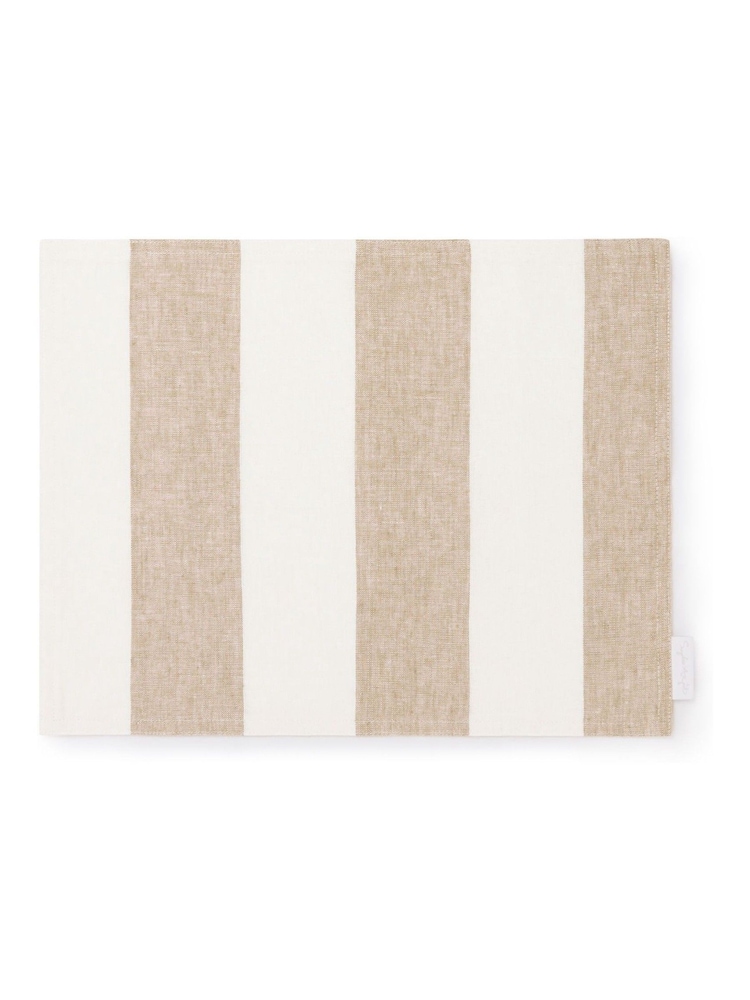 Sophie Allport Set of 2 Natural Witham Sand Stripe Linen Placemat - Image 3 of 3
