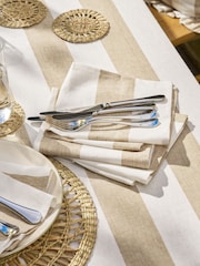 Sophie Allport Set of 2 Natural Witham Sand Stripe Linen Napkins - Image 1 of 3