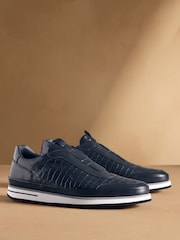 Russell & Bromley Navy Blue San Giusto Oxford Laceless Sneakers - Image 1 of 7