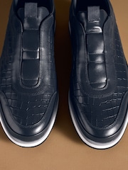 Russell & Bromley Navy Blue San Giusto Oxford Laceless Sneakers - Image 5 of 7