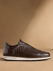 Russell & Bromley Brown San Giusto Oxford Laceless Sneakers - Image 1 of 7