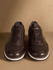 Russell & Bromley Brown San Giusto Oxford Laceless Sneakers - Image 3 of 7