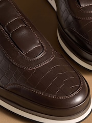 Russell & Bromley Brown San Giusto Oxford Laceless Sneakers - Image 4 of 7