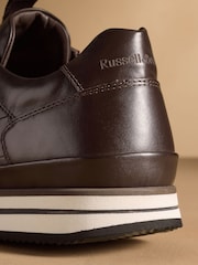 Russell & Bromley Brown San Giusto Oxford Laceless Sneakers - Image 6 of 7