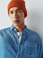 أزرق متوسط - Cotton Denim Shirt - صورة 4 من 7