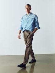 أزرق تبييض - Cotton Denim Shirt - صورة 4 من 8